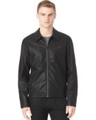 Calvin Klein Textured Faux-Leather Bomber Jacket - Lyst