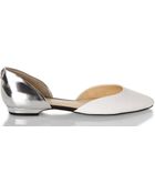 Ivanka Trump White & Silver Luiz Flats - Lyst