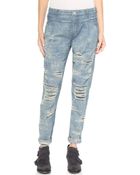 Free People Destroyed Denim Jeans - Indigo - Lyst
