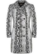 Roberto Cavalli Snake-Print Trench Coat - Lyst