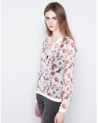 Pull&Bear Floral-Print Bomber Jacket - Lyst