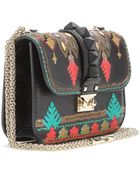 Valentino Lock Small Embroidered Leather Shoulder Bag - Lyst