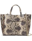 Ann Taylor Mini Exotic Embossed Leather Signature Tote - Lyst