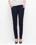 Ann Taylor Petite Pintuck Stretch Cotton Slim Pants - Lyst
