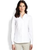 Peserico Poplin Wool-Trim Shirt - Lyst
