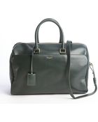 Saint Laurent Forest Green Leather Convertible Top Handle Duffle Bag - Lyst