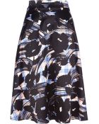 River Island Blue Check Floral Print Midi Skirt - Lyst