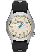 Fossil Mens Aeroflite Black Leather Strap Watch 44mm - Lyst