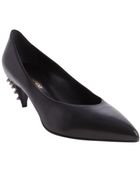 Saint Laurent Black Leather Studded Detail Pumps - Lyst