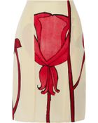 Marni Printed Silk-Crepe Skirt - Lyst