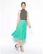 Asos Pleated Midi Skirt - Lyst