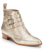 Tabitha Simmons Metallic Leather Ankle Boots - Lyst