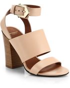 Givenchy Block-Heel Leather Sandals - Lyst