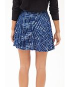 Forever 21 Windowpane Print Skater Skirt - Lyst