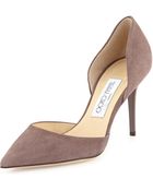 Jimmy Choo Addison Suede Dorsay Pump Gray - Lyst