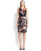 Prabal Gurung Asymmetrical Seamed Combo Sheath Dress - Lyst
