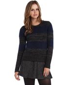 BCBGeneration Mixed Yarn Stripe Sweater - Lyst