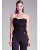 Bebe Rosette Embellished Bustier - Lyst
