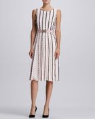 Oscar de la Renta Verticalscallop Knit Dress - Lyst