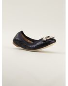 Tory Burch Caroline Embellished Ballerinas - Lyst