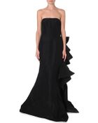 Oscar de la Renta Bow-detail Ruffled Silk Gown - Lyst