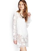 Forever 21 Sheer Embroidered Dress - Lyst