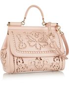 Dolce & Gabbana Sicily Medium Cutout Leather Tote - Lyst