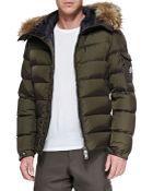 Moncler Byron Fur-Trim Hood Puffer Cardigan - Lyst