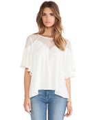 Ella Moss Nikita Lace Yoke Top - Lyst