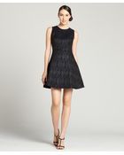 Aryn K. Midnight Blue Jacquard Sleeveless Dress - Lyst