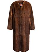 MSGM Long Rabbit Fur Coat - Lyst