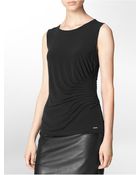Calvin Klein Side Ruched Sleeveless Top - Lyst