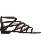 Miu Miu Suede Sandals - Lyst