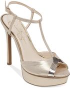 Jessica Simpson Carys T-Strap Platform Sandals - Lyst