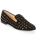 Giuseppe Zanotti Studded Suede Smoking Slippers - Lyst