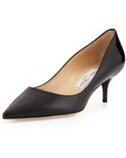 Jimmy Choo Aza Lowheel Patent Pump Black - Lyst