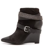 Joe's Jeans Andy Studded Wedge Booties Black - Lyst