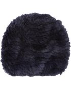 Barneys New York Fur Slouchy Beanie - Lyst