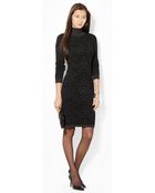 Lauren by Ralph Lauren Jacquard-Knit Turtleneck Dress - Lyst