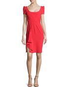 Zac Posen Ruffle Cascade Short-Sleeve Dress - Lyst