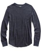 Todd Snyder Textured Long Sleeve Thermal In Navy - Lyst