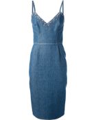 Ermanno Scervino Fitted Denim Dress - Lyst