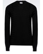 Armani V-Neck Jumper In Viscose Blend - Lyst