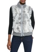 Pologeorgis Rabbit Fur & Knit Patch Vest - Lyst