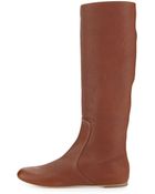 Giuseppe Zanotti Leather Round-Toe Flat Boot - Lyst