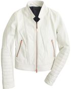 J.Crew Collection Standing-Collar Leather Jacket - Lyst