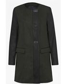 French Connection Carrie Contrast Sleeve Coat - Lyst