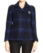 Fred Perry Coat Wool Double Breast - Lyst