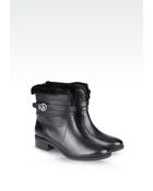 Armani Jeans Leather Ankle Boot With Sheepskin - Lyst