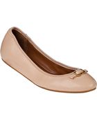 Diane von Furstenberg Bion Ballet Flat Nude Leather - Lyst